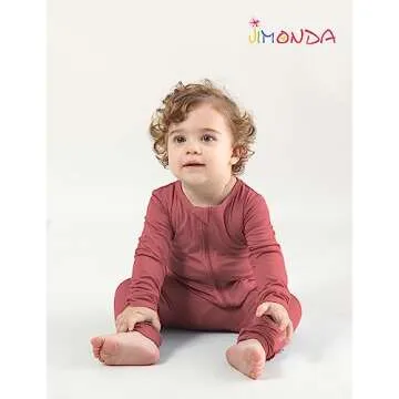 Jimonda 2-Way Zipper Footless Baby Pajamas for 0-24 Months
