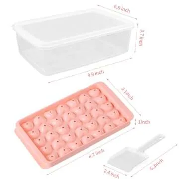 Heart Shaped Ice Cube Tray with Lid & Bin - Perfect for Parties