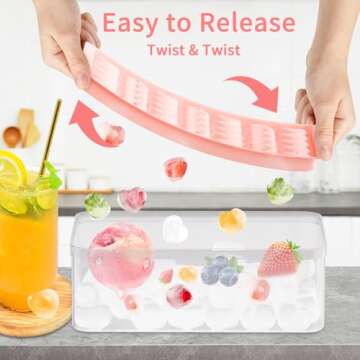 Heart Shaped Ice Cube Tray with Lid & Bin - Perfect for Parties