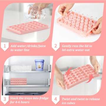 Heart Shaped Ice Cube Tray with Lid & Bin - Perfect for Parties