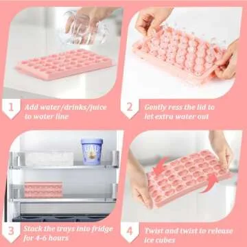 Heart Shaped Ice Cube Tray with Lid & Bin - Perfect for Parties