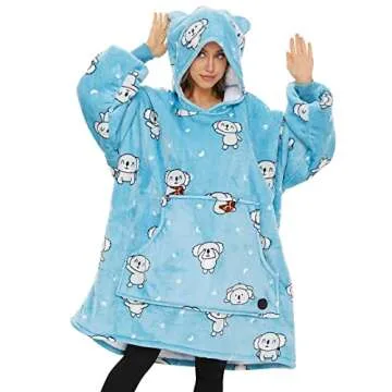 THREE POODLE Cozy Oversized Blanket Hoodie for All Ages