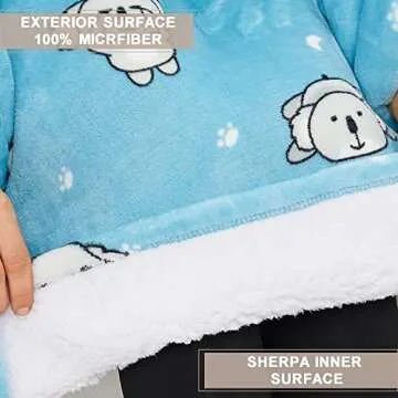 THREE POODLE Cozy Oversized Blanket Hoodie for All Ages