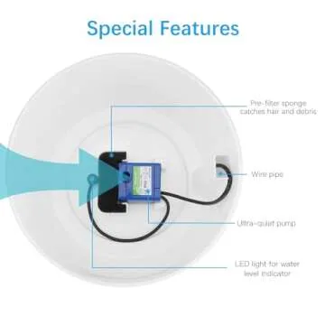 Wonder Creature Cat Fountain Filter, Sponger Foam Filter for Round and Cubic Stainless Steel Top Cat Fountain, for Crystal and 2L/67oz Cat Fountain, 4 Filters Pack, Cat Water Dispenser Foam Filter