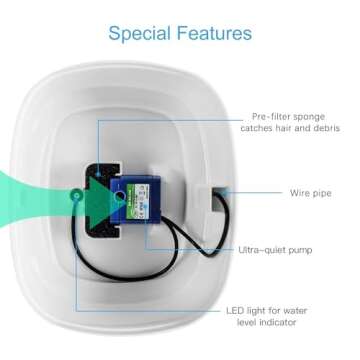 Wonder Creature Cat Fountain Filter, Sponger Foam Filter for Round and Cubic Stainless Steel Top Cat Fountain, for Crystal and 2L/67oz Cat Fountain, 4 Filters Pack, Cat Water Dispenser Foam Filter