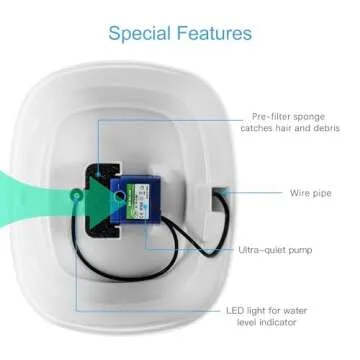 Wonder Creature Cat Fountain Filter, Sponger Foam Filter for Round and Cubic Stainless Steel Top Cat Fountain, for Crystal and 2L/67oz Cat Fountain, 4 Filters Pack, Cat Water Dispenser Foam Filter