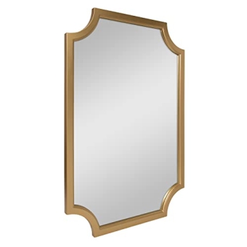 Kate and Laurel Scallop Framed Wall Mirror in Gold