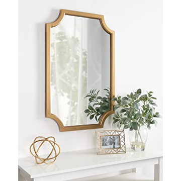 Kate and Laurel Scallop Framed Wall Mirror in Gold