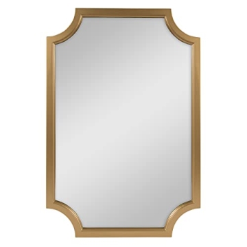 Kate and Laurel Scallop Framed Wall Mirror in Gold