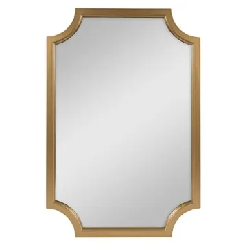 Kate and Laurel Scallop Framed Wall Mirror in Gold