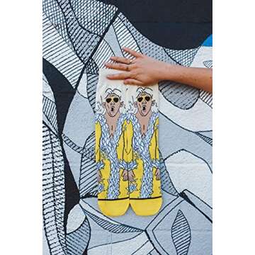 Odd Sox, WWE Wrestling Legends, Gold Ric Flair Wrestler, Novelty Crew Socks for Men