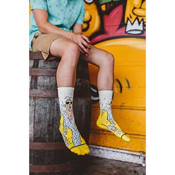 Odd Sox, WWE Wrestling Legends, Gold Ric Flair Wrestler, Novelty Crew Socks for Men