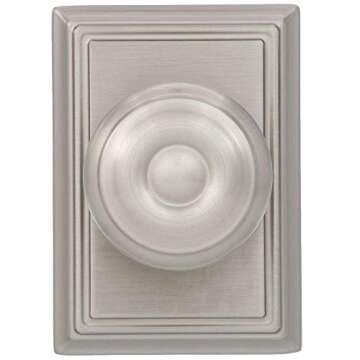 SCHLAGE Georgian Knob with Addison Trim Non-Turning Lock - Easy Installation, Elegant Satin Nickel