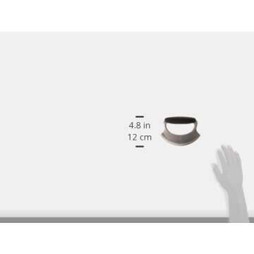 Amco 4.9" Mezzaluna with Silicone Handle & Stainless Steel Blade - Dishwasher Safe Versatile Chopping Tool for All Kitchen Needs - Non-Slip Grip, Easy to Use and Comfortable to Hold