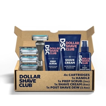 Dollar Shave Club | Ultimate Shave Set | 4 Swift Rinse Refill Cartridges, 1 Handle, 1 Prep Scrub 3 o...