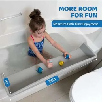 Tub Topper Bathtub Splash Guard for Kids Toy Storage