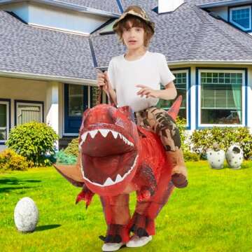GOOSH Kids Inflatable T Rex Costume for Halloween Fun
