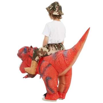 GOOSH Kids Inflatable T Rex Costume for Halloween Fun