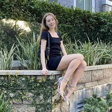 TINSTREE Transparent Heels for Women,Women's Crystal Slingback Pumps Pointed Toe Heels Strappy Triangle Heeled Party Wedding Bride Sandal Heel Pump with Rhinestone Sparkling Transparent,06