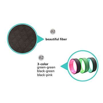 NGT new guide steps Yoga Wheel 13 inch Yoga Wheels For Back Pain Strongest and Most Comfortable Dharma Yoga Prop Wheel With Free Yoga Bands (black-green) (black-green)