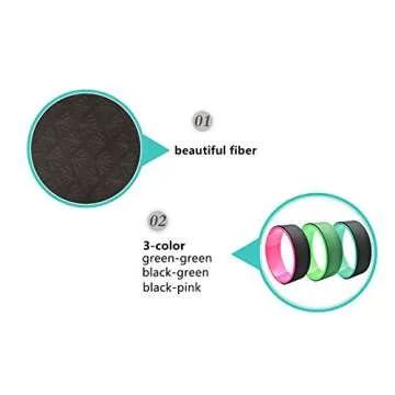 NGT new guide steps Yoga Wheel 13 inch Yoga Wheels For Back Pain Strongest and Most Comfortable Dharma Yoga Prop Wheel With Free Yoga Bands (black-green) (black-green)