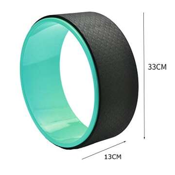 NGT new guide steps Yoga Wheel 13 inch Yoga Wheels For Back Pain Strongest and Most Comfortable Dharma Yoga Prop Wheel With Free Yoga Bands (black-green) (black-green)