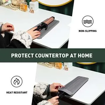 ZAXOP Resistant Silicone Mat Pouch for Flat Iron, Curling Iron,Hot Hair Tools (Grey)