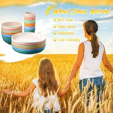 54 Pcs Dinnerware Sets Unbreakable Dish Set for 18 Microwave Dishwasher Safe Reusable Plate Cup and Bowl Set Lightweight Plastic Dishes for Kitchen, Camping, Picnic, RV, Dorm