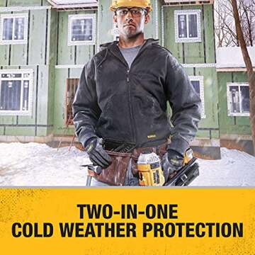 Dewalt DPG737L Thermal Insulated Grip Glove 2 In 1 Design, Large, Black/Yellow