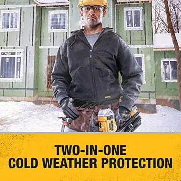 Dewalt DPG737L Thermal Insulated Grip Glove 2 In 1 Design, Large, Black/Yellow