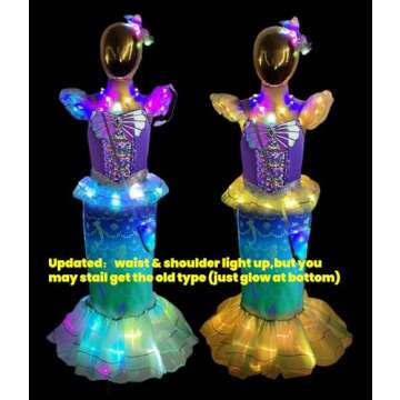 LEDPATY Girls Mermaid Costumes With Bag Little Mermaid Dress for Kids with Accesseries