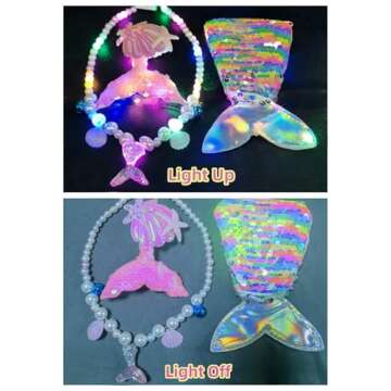 LEDPATY Girls Mermaid Costumes With Bag Little Mermaid Dress for Kids with Accesseries