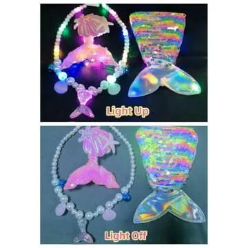 LEDPATY Girls Mermaid Costumes With Bag Little Mermaid Dress for Kids with Accesseries