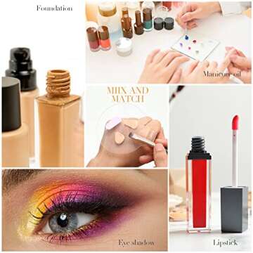 Makeup Mixing Palette 2 Pieces Handheld Makeup Mixing Tray Acrylic Foundation Mixing Tray Clear Foundation Palette Eyeshadow Makeup Hand Palette Cosmetic Foundation Dish for Makeup Blending