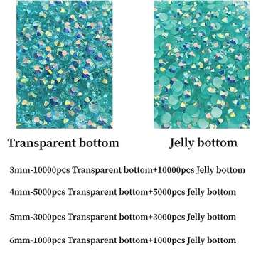 Pinhoollgo 10000pcs 4mm Resin Flatback Rhinestone, Lake Blue AB Flatback Rhinestone for Craft Bling Glitter Diamond Stone Round Flatback Rhinestones for Face Nail Cup Shoes DIY Accessories