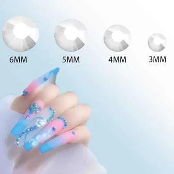 Pinhoollgo 10000pcs 4mm Resin Flatback Rhinestone, Lake Blue AB Flatback Rhinestone for Craft Bling Glitter Diamond Stone Round Flatback Rhinestones for Face Nail Cup Shoes DIY Accessories