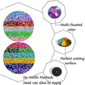 Pinhoollgo 10000pcs 4mm Resin Flatback Rhinestone, Lake Blue AB Flatback Rhinestone for Craft Bling Glitter Diamond Stone Round Flatback Rhinestones for Face Nail Cup Shoes DIY Accessories