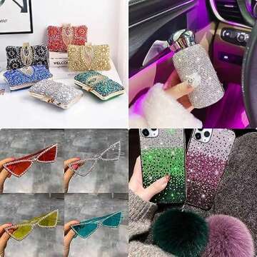 Pinhoollgo 10000pcs 4mm Resin Flatback Rhinestone, Lake Blue AB Flatback Rhinestone for Craft Bling Glitter Diamond Stone Round Flatback Rhinestones for Face Nail Cup Shoes DIY Accessories