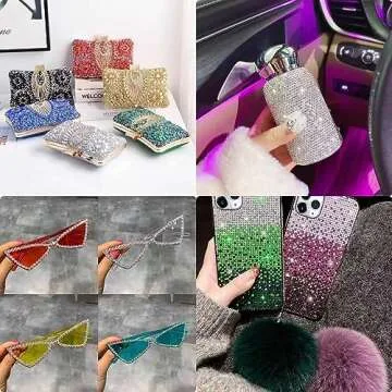 Pinhoollgo 10000pcs 4mm Resin Flatback Rhinestone, Lake Blue AB Flatback Rhinestone for Craft Bling Glitter Diamond Stone Round Flatback Rhinestones for Face Nail Cup Shoes DIY Accessories