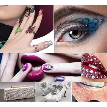 Pinhoollgo 10000pcs 4mm Resin Flatback Rhinestone, Lake Blue AB Flatback Rhinestone for Craft Bling Glitter Diamond Stone Round Flatback Rhinestones for Face Nail Cup Shoes DIY Accessories