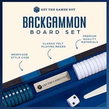 Get The Games Out Top Backgammon Set - Small Travel Size Classic Board Game Case - Best Strategy & T...