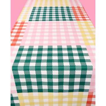 xo, Fetti Gingham Checkered Washable Tablecloth - 9ft. | Camp Bachelorette Party Supplies, Getting L...