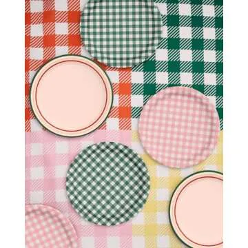 xo, Fetti Gingham Checkered Washable Tablecloth - 9ft. | Camp Bachelorette Party Supplies, Getting Lit + Getting Hitched, Glamping Birthday Party Decorations, Pastel Baby Shower, Cute Tableware