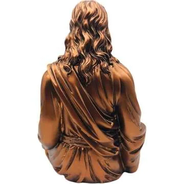 Jesus Statue 12" Bronze - Meditation Statue Decor - Jesus Figurine for Any Room - Great Gift for Christians or Spiritual Friends.
