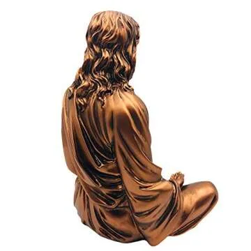 Jesus Statue 12" Bronze - Meditation Statue Decor - Jesus Figurine for Any Room - Great Gift for Christians or Spiritual Friends.