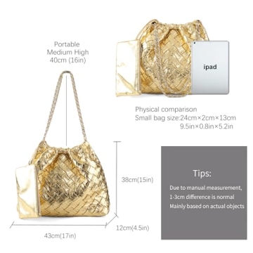 Stylish SHARPAD Woven Vegan Leather Tote Bag for Women