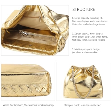 Stylish SHARPAD Woven Vegan Leather Tote Bag for Women