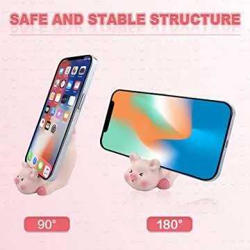 Cute Pink Pig Phone Holder for Desk Accessories