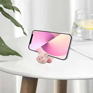 Cute Pink Pig Phone Holder for Desk Accessories