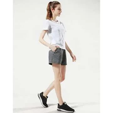 5 Pack: Womens Workout Gym Shorts Casual Lounge Set, Ladies Active Athletic Apparel with Zipper Pockets (Set 1, Small)